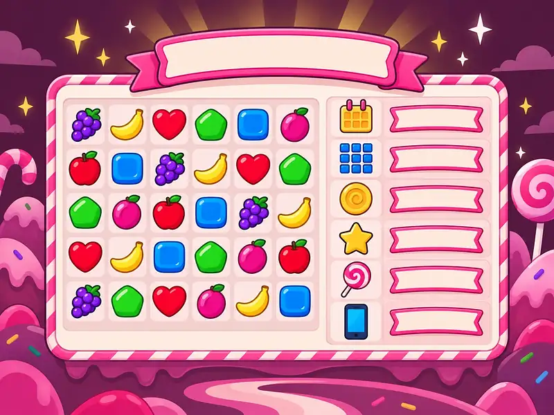 Sweet Bonanza cos'è: scheda tecnica illustrata con griglia, provider, simboli e data di uscita come icone
